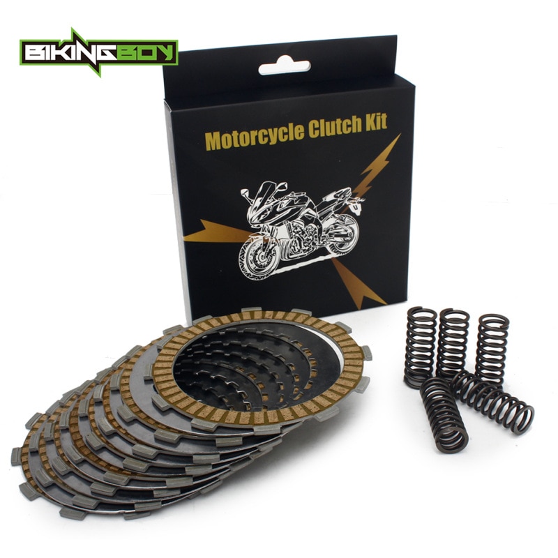 BIKINGBOY 8 Clutch Friction Plates + 7 Steel Separator Plates + 5 Heavy Duty Springs For Honda CRF250R CRF 250 R Motocross