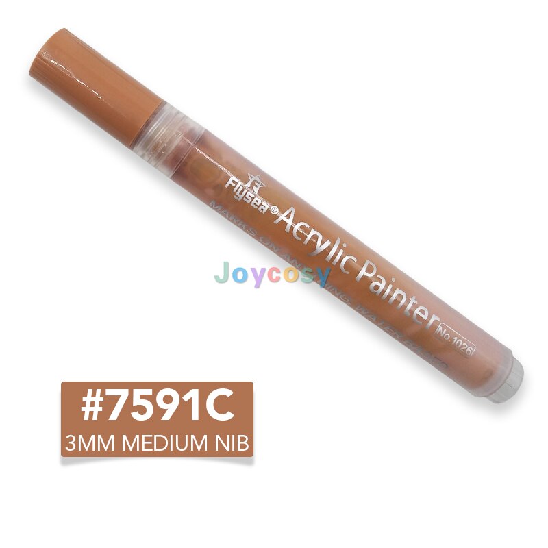 FLYSEA Acryl Farbe Marker Stifte, Haut Tonne Farben, 3mm Spitze, Prämie Wasserdicht dauerhaft Farbe Kunst Marker Kuli: 7591C 5Stck(1 viel)