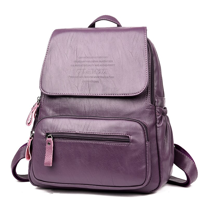 WESTCREEK Vintage Leder Rucksäcke Weibliche Reise Schulter Tasche Mochilas Frauen Rucksack Große Kapazität Rucksäcke Für Mädchen: Purpurrot