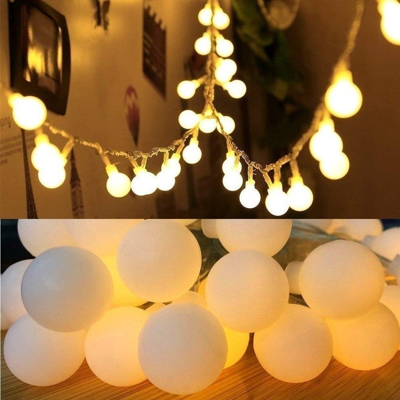 1.5M 3M 4M 5M Fairy Garland LED Ball String Lights Waterproof for Christmas Tree Wedding Home Indoor Decoration Battery Powered