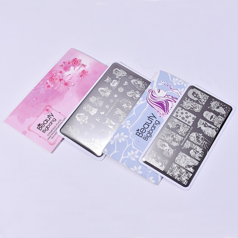 2 st beautybigbang nagelskrivare stämplingsmall set djur blomma träd ringbild nagelkonst stämpel stencilplattor: Zhsp 1711