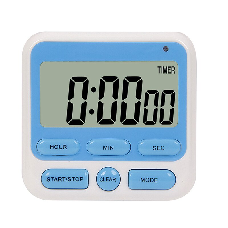 Digital Screen Kitchen Timer Large Display Square Cooking Count Up Countdown Alarm Clock Sleep Stopwatch Clock Kitchen Accessory: Blue