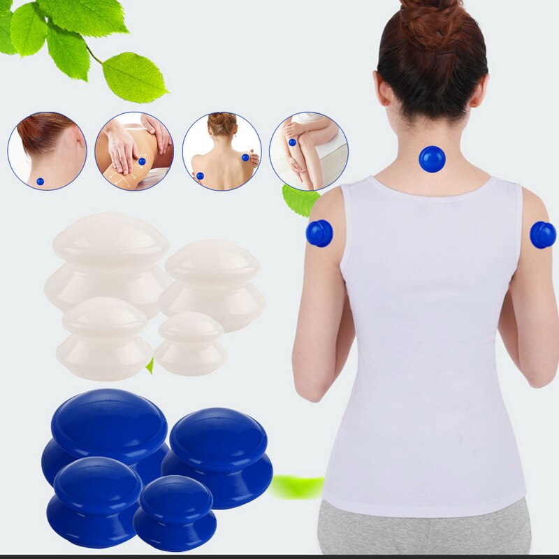 4 Stuks Siliconen Massage Cupping Set Cellulite Vacuüm Cup Massager Chinese Therapie Zuig Facial Body #1