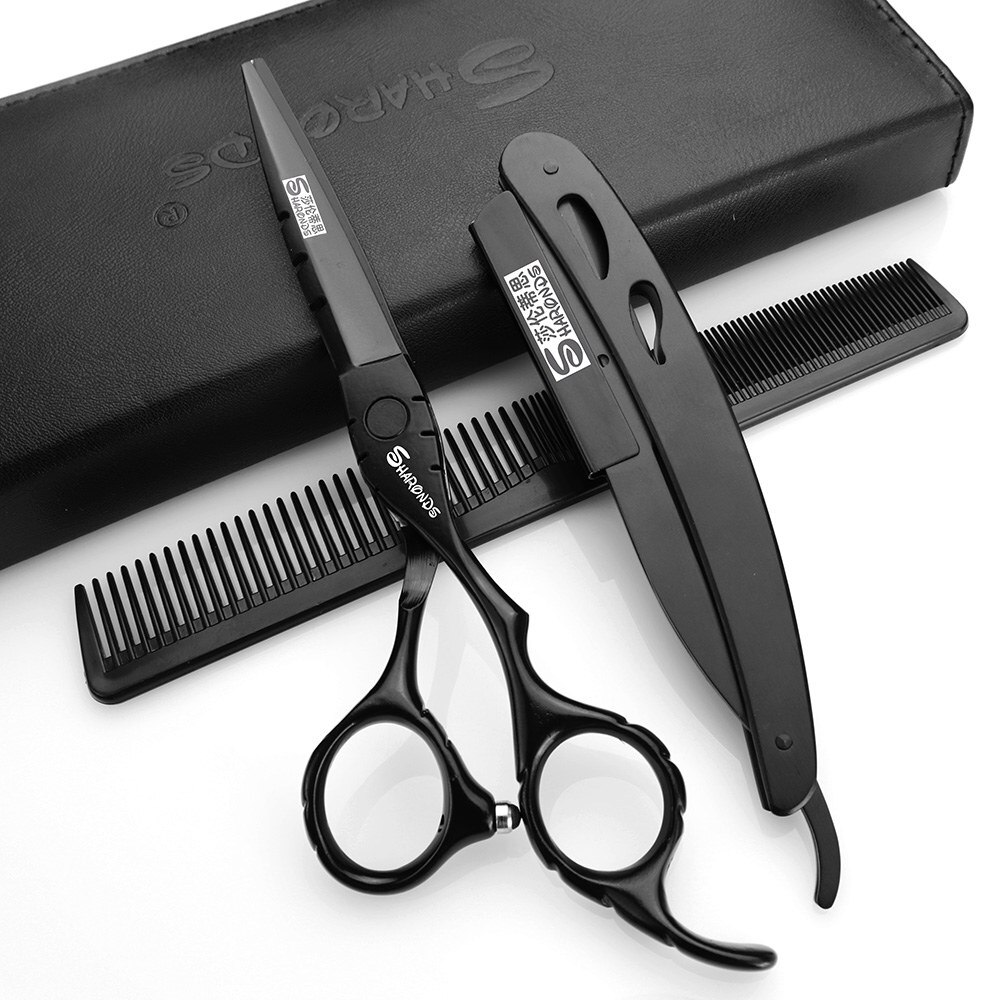 sharonds 440c stainless steel scissors 6 inch for hairdressing scissors for beauty salon haircuts scissors set: 6 cutting and razor