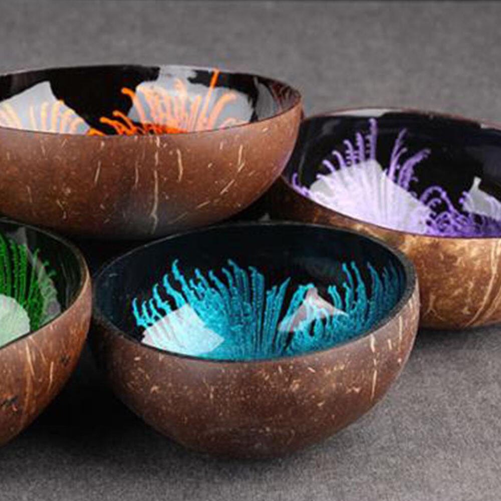 Creatieve Natureal Kokosnoot Kom Inkt Creatieve Ornament Opslag Kom Eco Vriendelijke Soep Salade Noodle Opslag Sectie Kokosnoot Kom