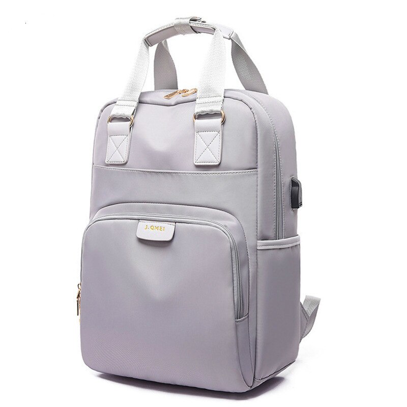 Female Pink Backpack Women's Laptop Backpack 14 15 Inches Woman Waterproof Bagpack School Bags For Teenager Girls Women Rucksack: Grey / For 13 14inch laptop