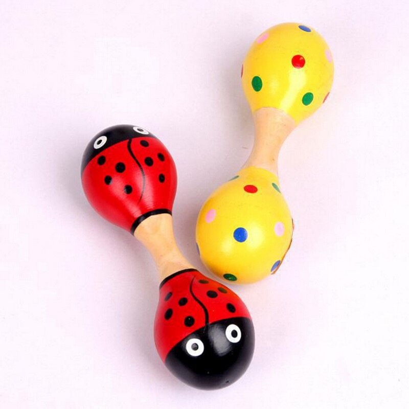 1Pcs Child Musical Instrument for kids Rattles Shaker Kids Mini Colorful Wooden Maracas Baby Party for Children 14.5*5*5cm