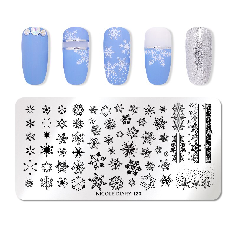 Nicole Diarty Kerst Halloween Stempelen Plaat Bloem Stempel Template Nail Art Image Plate: ND-120