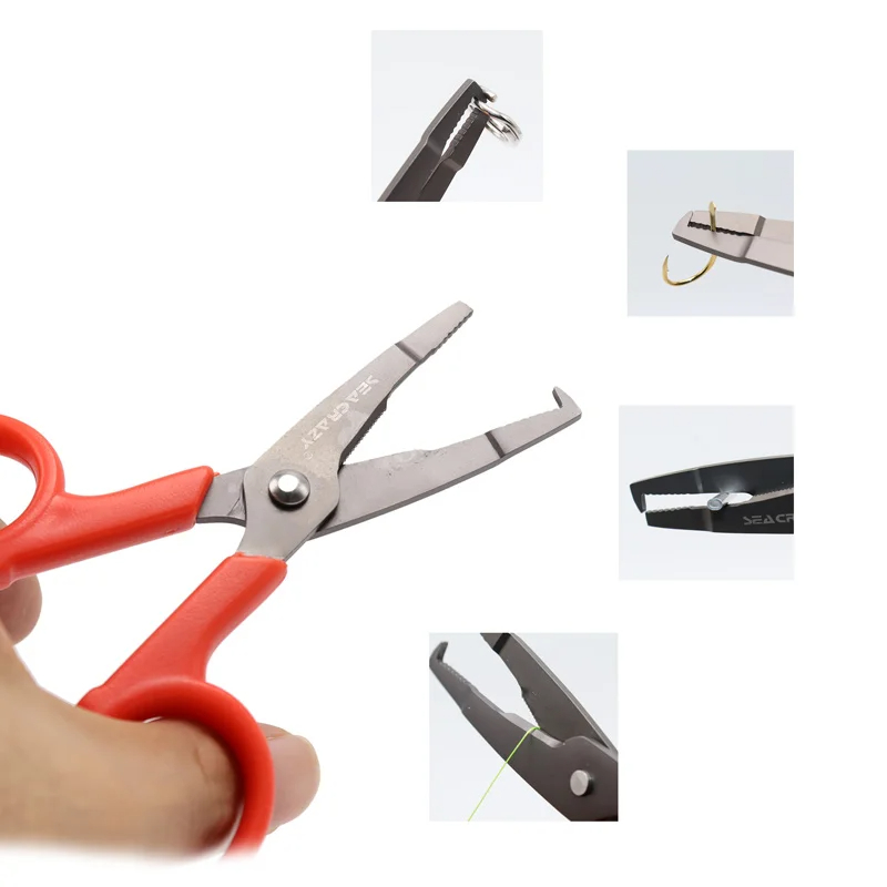 Zyz Multifunctionele Vissersschaar Titanium Geplateerd Roestvrij Staal Ultralichte Draagbare Visserijtang Gereedschapsuitrusting