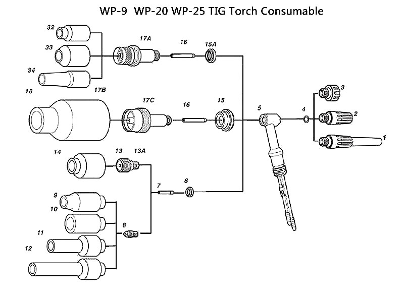 13N10 6# Alumina Shield Cup TIG Welding torch Nozzle WP-9 20 25 tig torch 10pcs