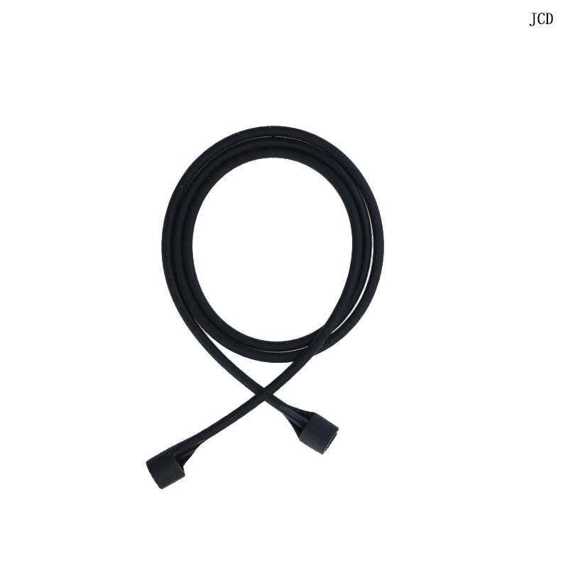 Jcd øretelefonstrop til apple airpods anti tabt strop loop string reb silikone hovedtelefon kabel ledning til air pods: Sort