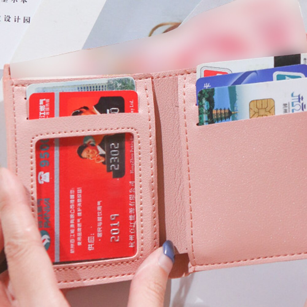 Women's Wallet Cute Student Tassel Pendant Short Wallet Trend Small PU Wallet Coin Purse Ladies Card Bag For Women