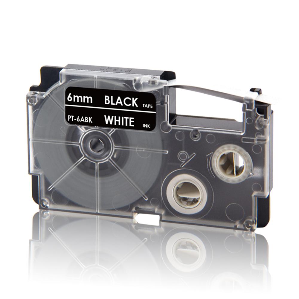 UniPlus XR-6X XR6WE XR-6RD XR 6YW Label Tapes Replace Casio Label Maker XR-6B XR-6GN 6mm Multi Colors for KL-60 KL-60SR KL120 EZ: White on Black