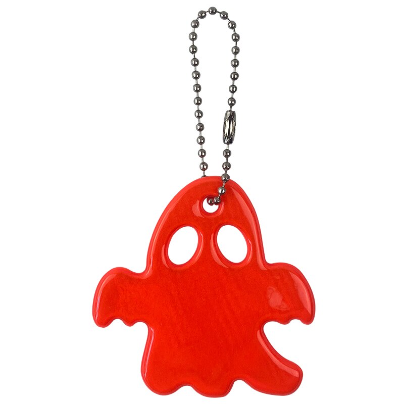 10 pcs Halloween Little Ghost Reflective Keychain Bag Pendant Accessories High Visibility Keyrings For Safety Use: 10pcs Orange red