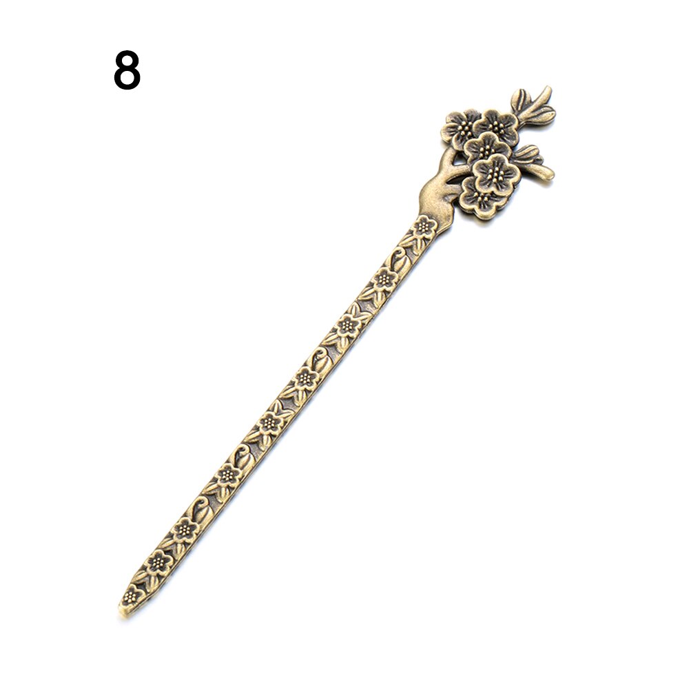 Vintage bronse hårspenne retro metallisk metall hårstift kvinner jenter hår styling verktøy hår gaffel buet hårnål: 8