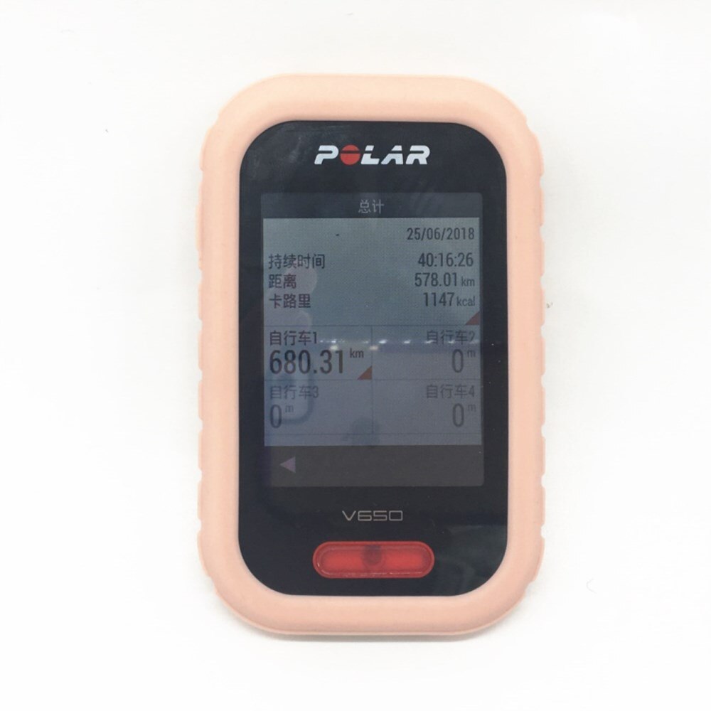 Funda protectora de silicona para ordenador de bicicleta POLAR V650 GPS,: 1pc Pink