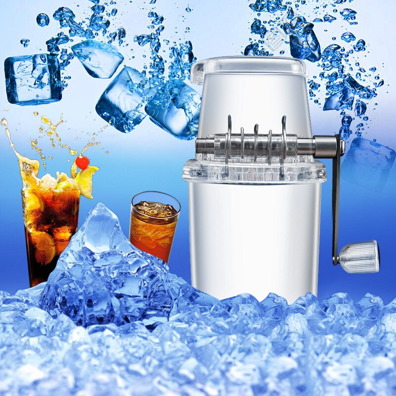 Crushed Ice Maker Manual Ice Breaker with Ice Cube Tray Shaved Ice Machine Snow Cone Maker