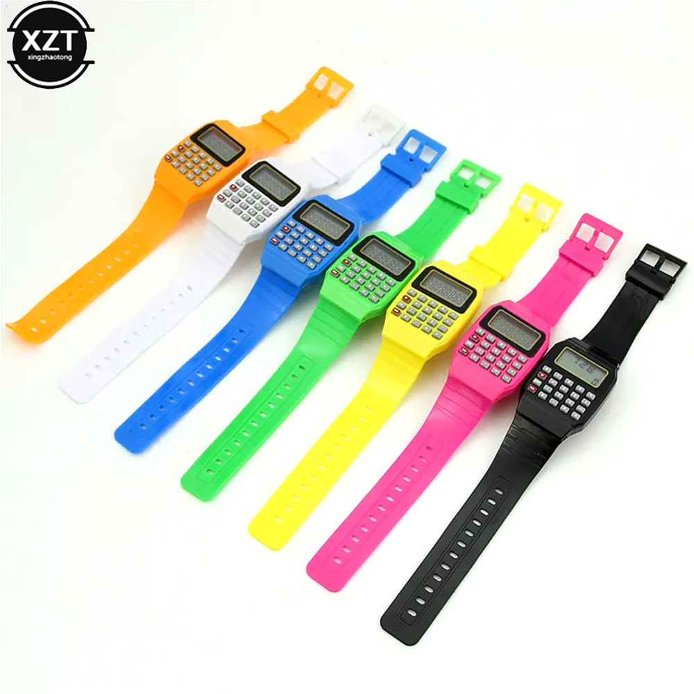 Children's Electronic Calculator Watch Micro Calculator Silicone Date Multi-function Watch Mini Calculator Portable Watch
