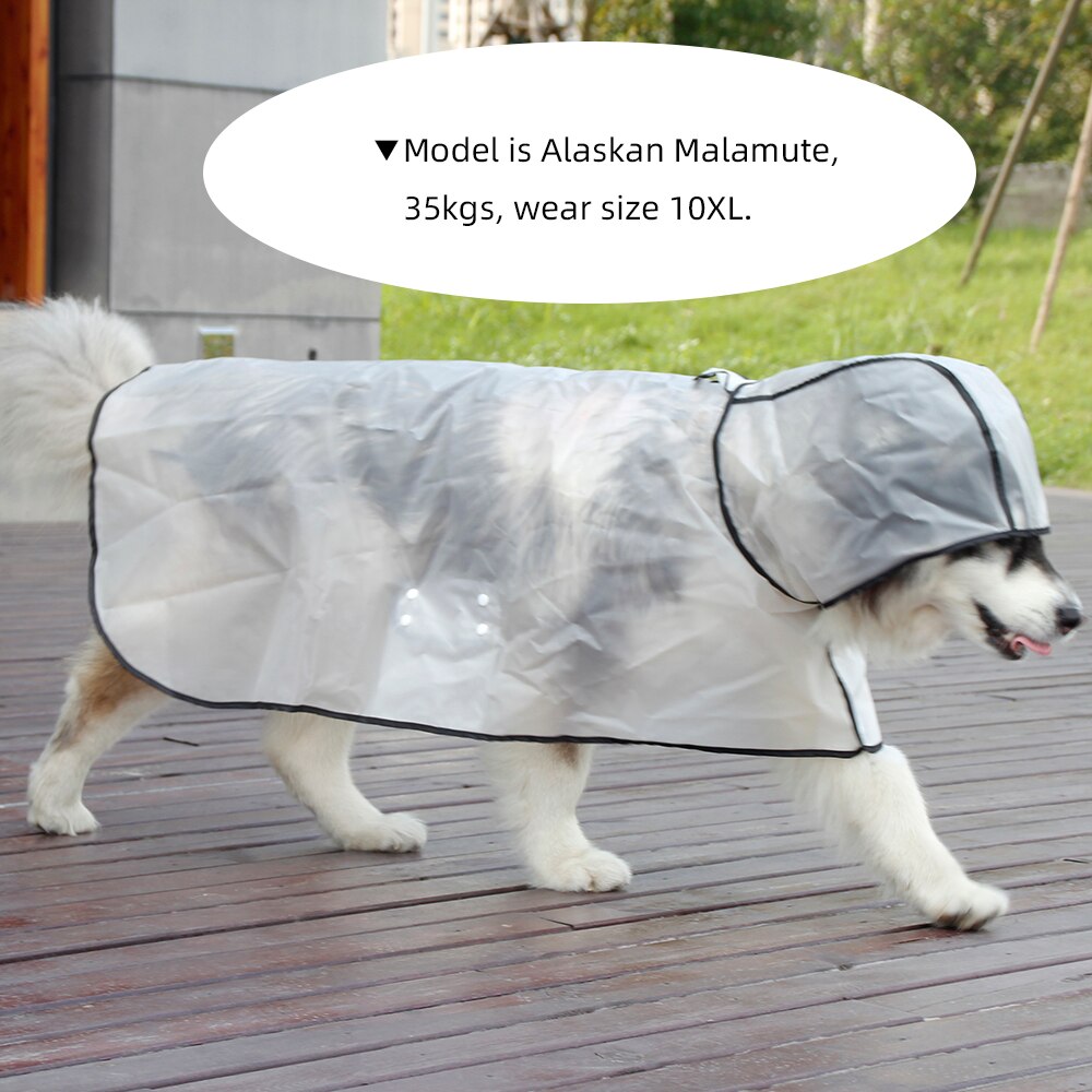 Transparent Dog Raincoat for medium Large Dog Golden Retriever Big Dog Rain Coat Waterproof Poncho Pet Clothes