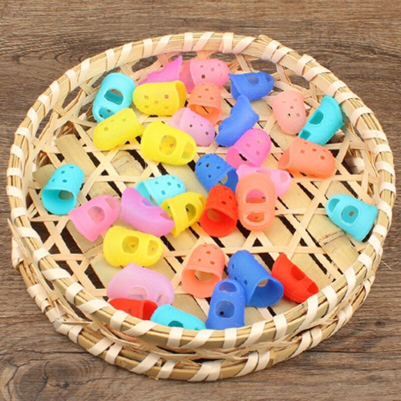 Dedales de silicona multifuncionales ahuecados, funda protectora transpirable para los dedos, accesorios de costura para manualidades DIY