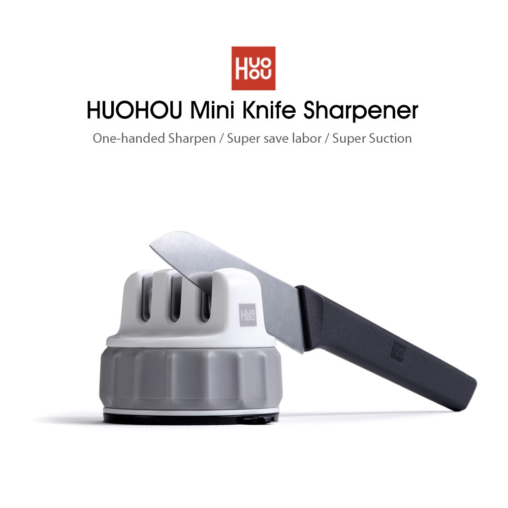 Xiaomi Mini Knife Sharpener Sharpen Stone Trible Wheel Whetstone Sharpener One-handed Sharpening Super Suction Sharpener