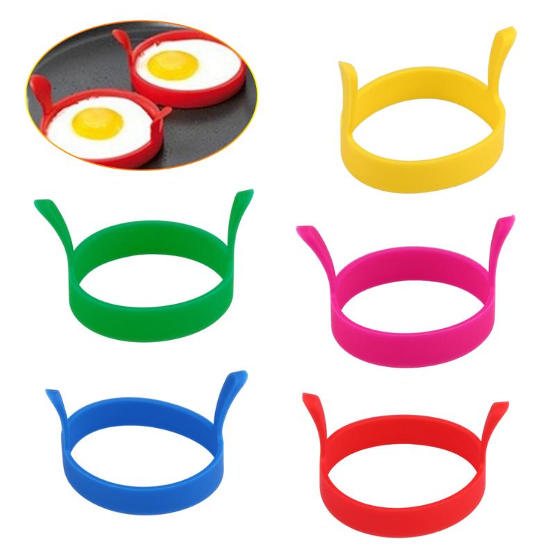 1Pc Ronde Siliconen Omelet Shaper Ei Mould Gebakken Koekenpan Pannenkoek Koken Mould Ontbijt Essentiële 5 Kleur Keuken Gereedschap