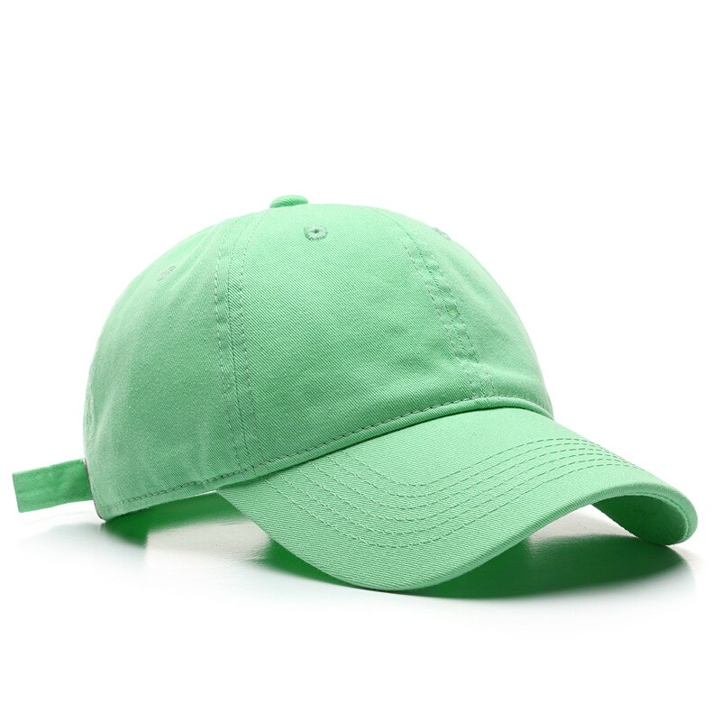 Boné de beisebol de alta qualidade para homens e mulheres moda algodão cor sólida chapéu lavável casual snapback chapéu atacado: Light green