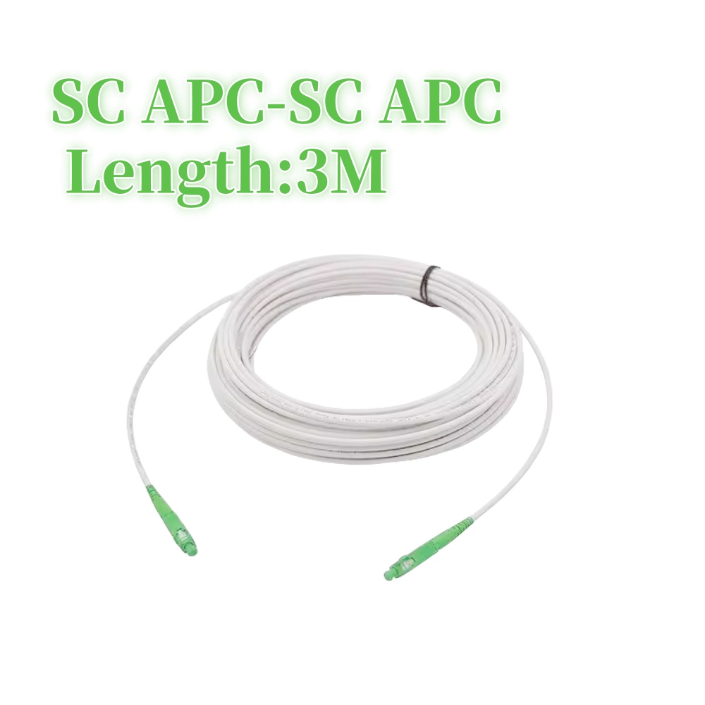Fiber Optic Wire APC SC to SC Optical Single-mode 1-core G657A1 Indoor Extension Cable 3M/5M/10M/15M/20M Fiber Optic Patch Cord: black
