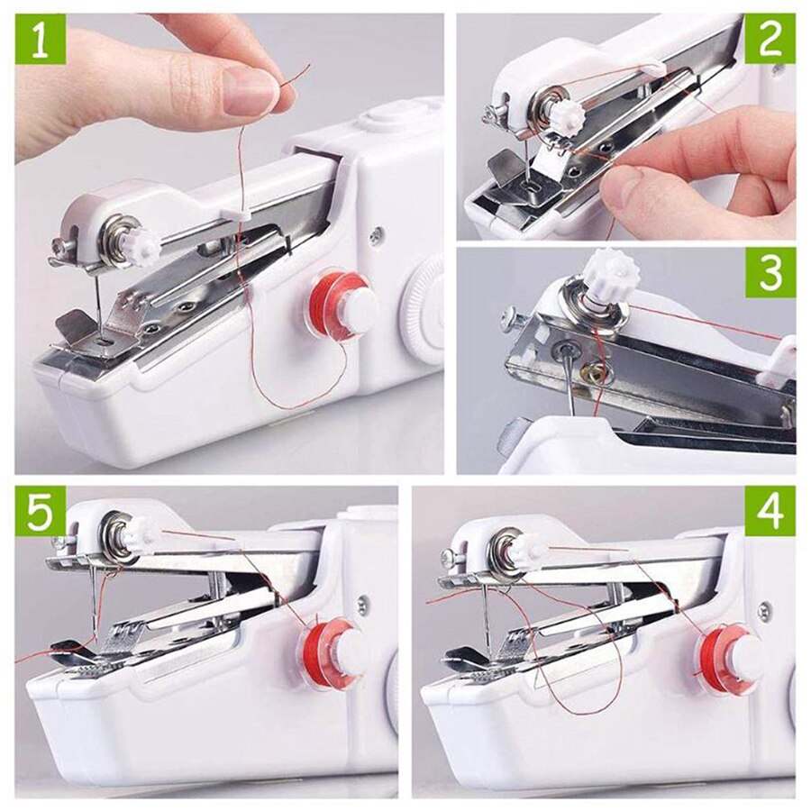 Portable Hand Sewing Machine Mini Sewing Tools Electric Stitch Needlework Thread Machine Set Quick Repairs DIY Clothes Stitches