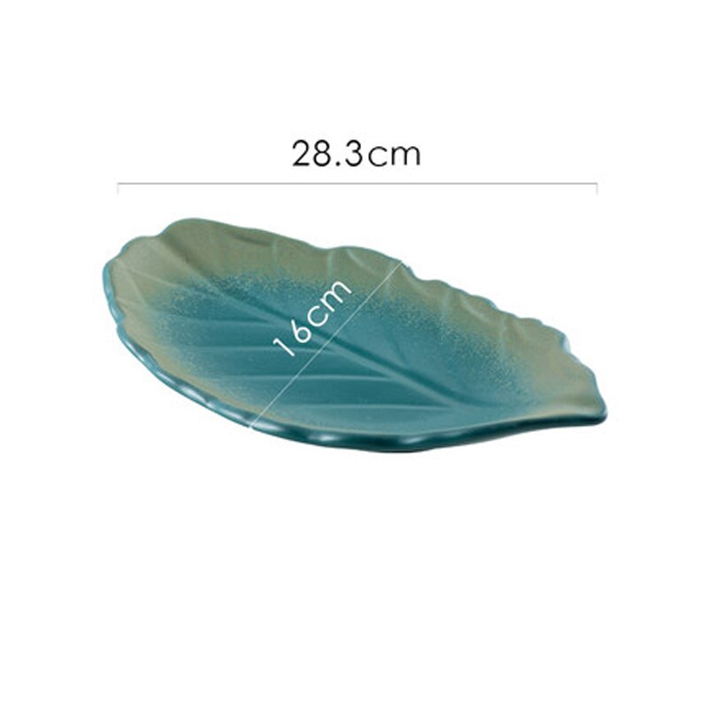 Keramische Plaat Huishoudelijke Ondiepe Mond Sushi Plaat Schotel Plaat Creatieve Japanse Stijl Persoonlijkheid Retro Blad-Vormige Blad Plaat Ta: B