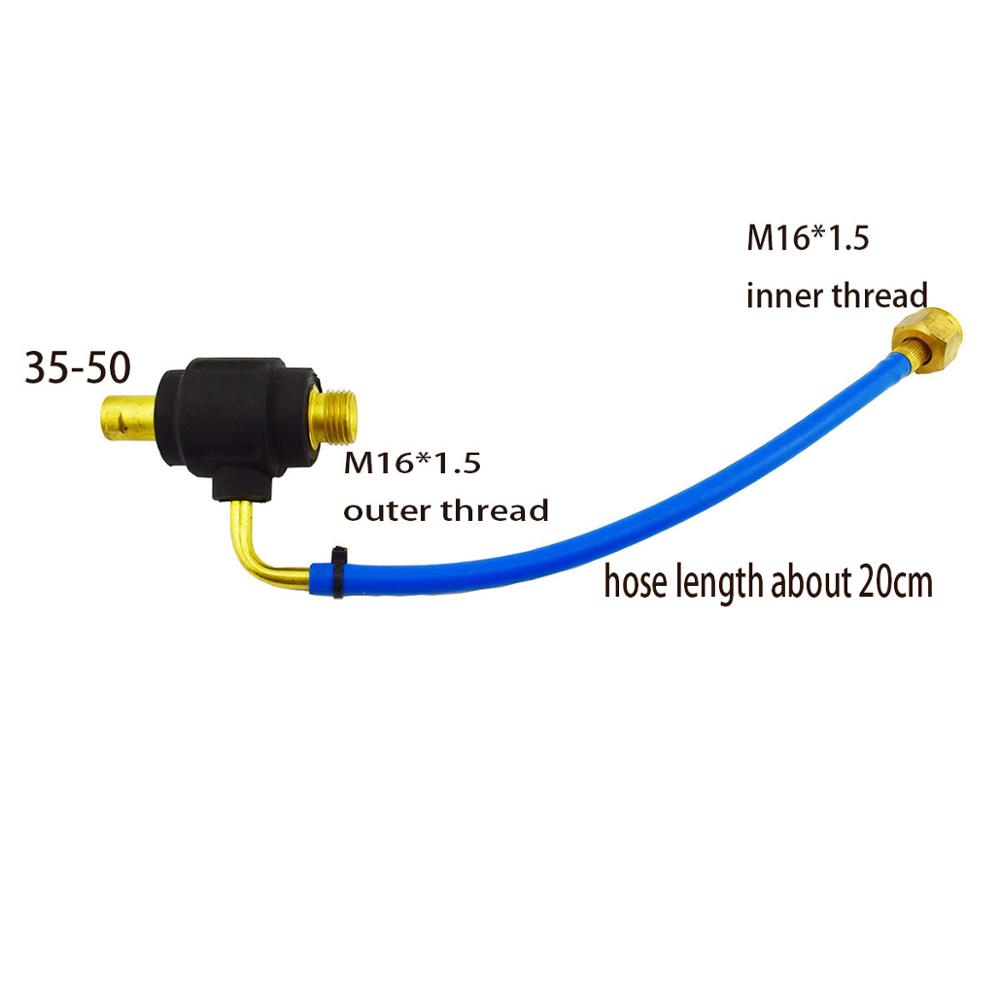 Conector de alimentación de soldadura TIG, adaptador de manguera de Gas, enchufe europeo macho 35-50 M16 * 1,5, tuerca de tornillo de ajuste