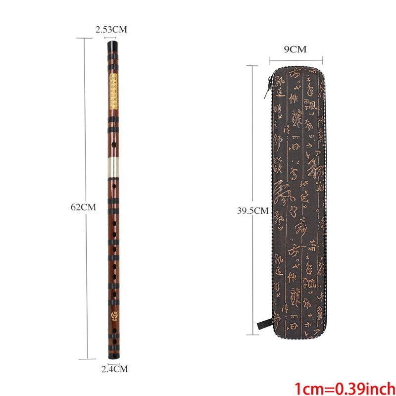 Professional Bamboo Flute - C, D, E, F, G Keys - Open Hole Design - Bitter Bamboo