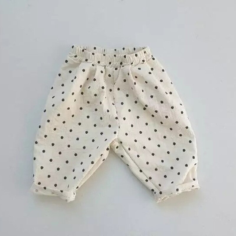 2022 Lente Zomer Peuter Kinderen Casual Broek Jongens En Meisjes Effen Kleur Dot Broek