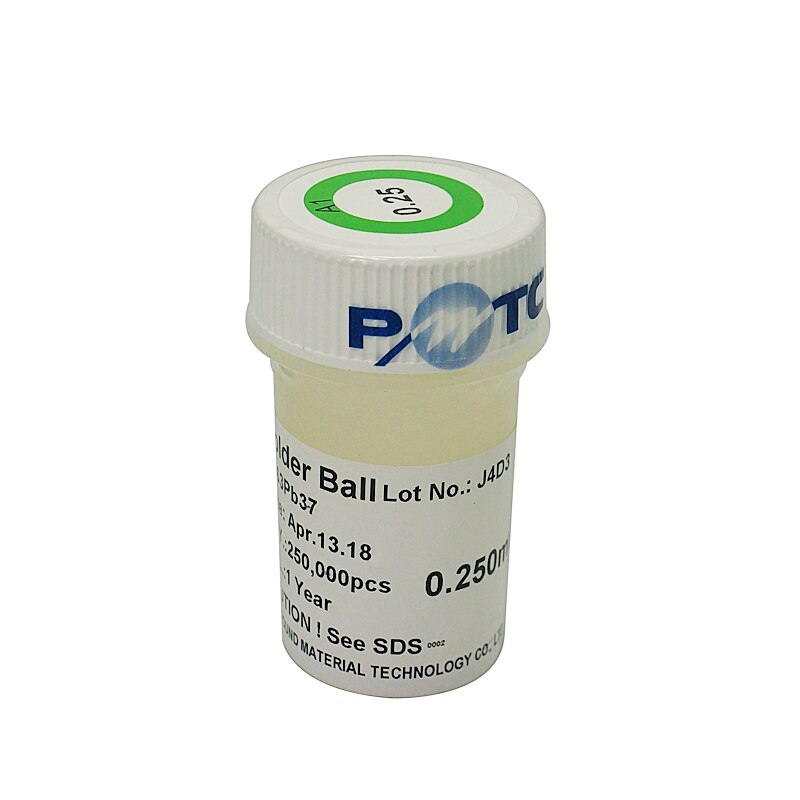 1 pièces PMTC 0.2mm 0.25 0.3 0.35 0.4 0.45 0.5 0.55 0.6mm billes de soudure au plomb 0.65 k pour bille de soudure de reprise bga