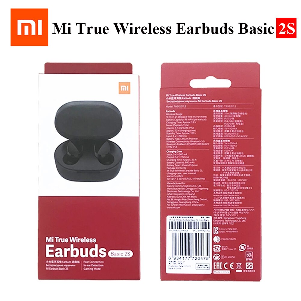 Global Version Original Mi True Wireless Earbuds Basic 2S Stereo Bluetooth Earphone TWS Xiaomi Redmi Airdots 2S TWSEJ07LS: Basic 2S