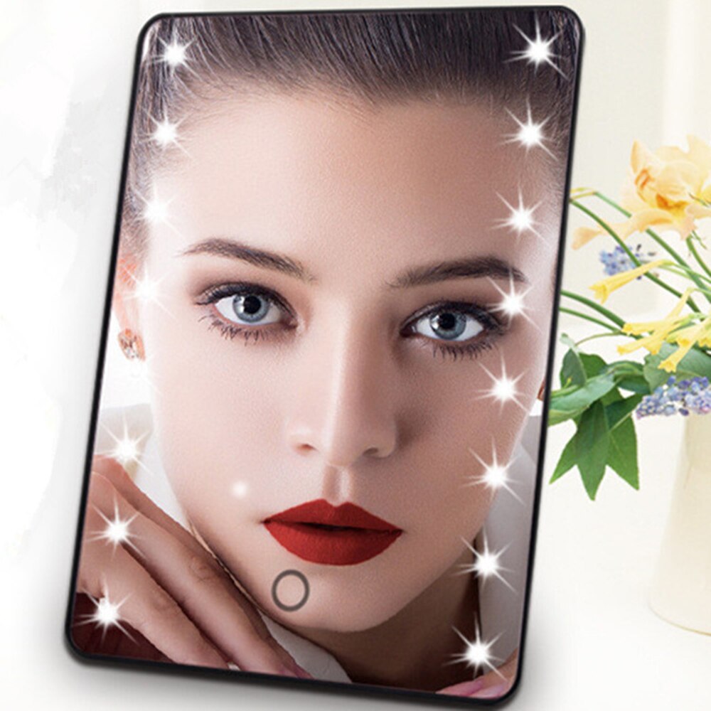 TY270 Makeup Mirror With Leds Cosmetic Mirror With Touch Dimmer Switch Battery Operated Stand For Tabletop Bathroom Travelpc