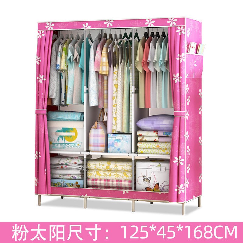 DIY Non-woven Folding Portable Wardrobe Bedroom Furniture Bedroom Storage Cabinet Simple modern dustproof wardrobe