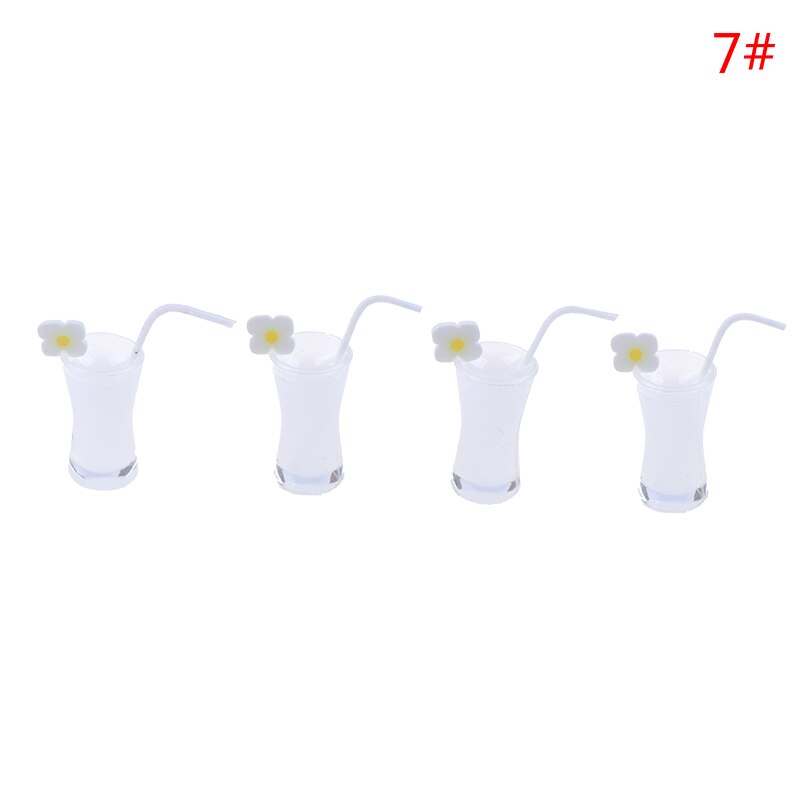 4pcs 1/12 Dollhouse Miniature Resin Cocktail Cup Drink Glass Toy Doll House Decoration 1:12 Simulation Room Furniture Toys: G