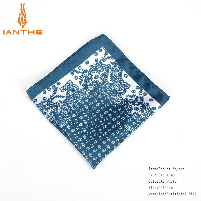 Neue herren Taschentuch Vintage Paisley Druck Tasche Platz Weiche Seide Taschentücher Hochzeit Party Business Hanky Brust Handtuch: IA1840