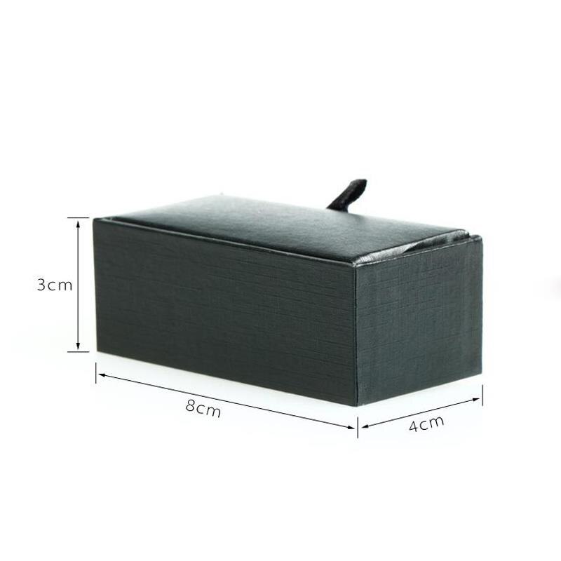 Zwart PU Lederen Doos voor Manschettenknopfe manchetknopen Opbergdoos Sieraden Manchetknopen Organizer Verpakking Box Case