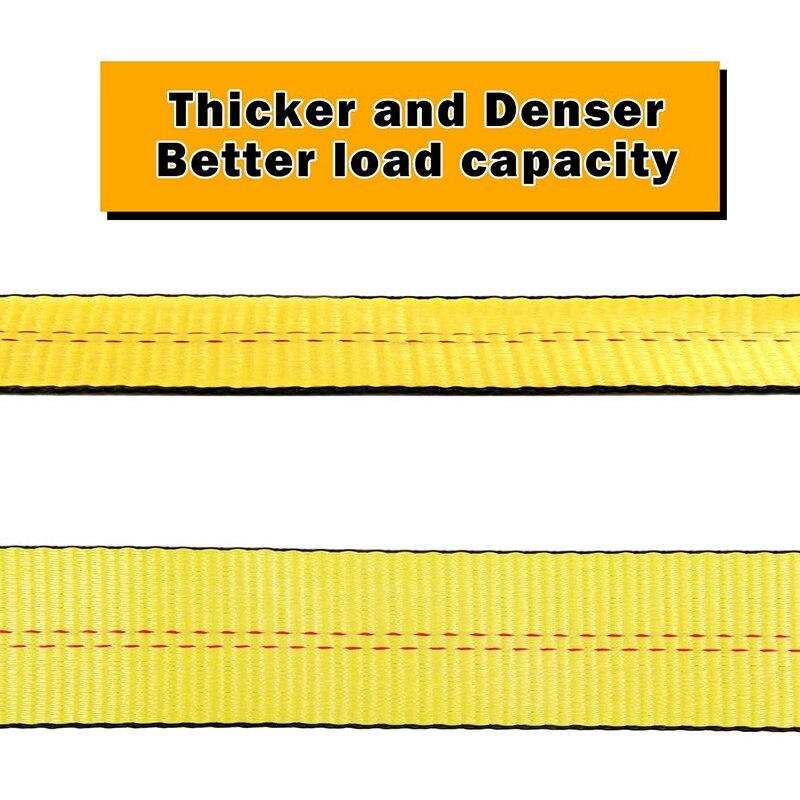 Gtbl 2 stykker slynge 10 ' x 2 tommer udvidet flad to-ende spænde sele rem kraftig slynge polyester slynge (gul og sort)