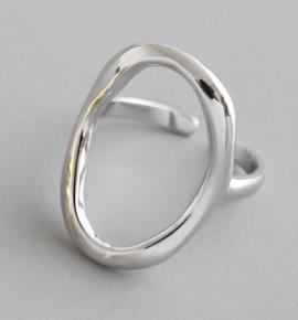 Boho Vintage Zilveren Kleur Onregelmatige Cirkel Ringen Voor Vrouwen Minnaar Vinger Ring Valentijnsdag: silver