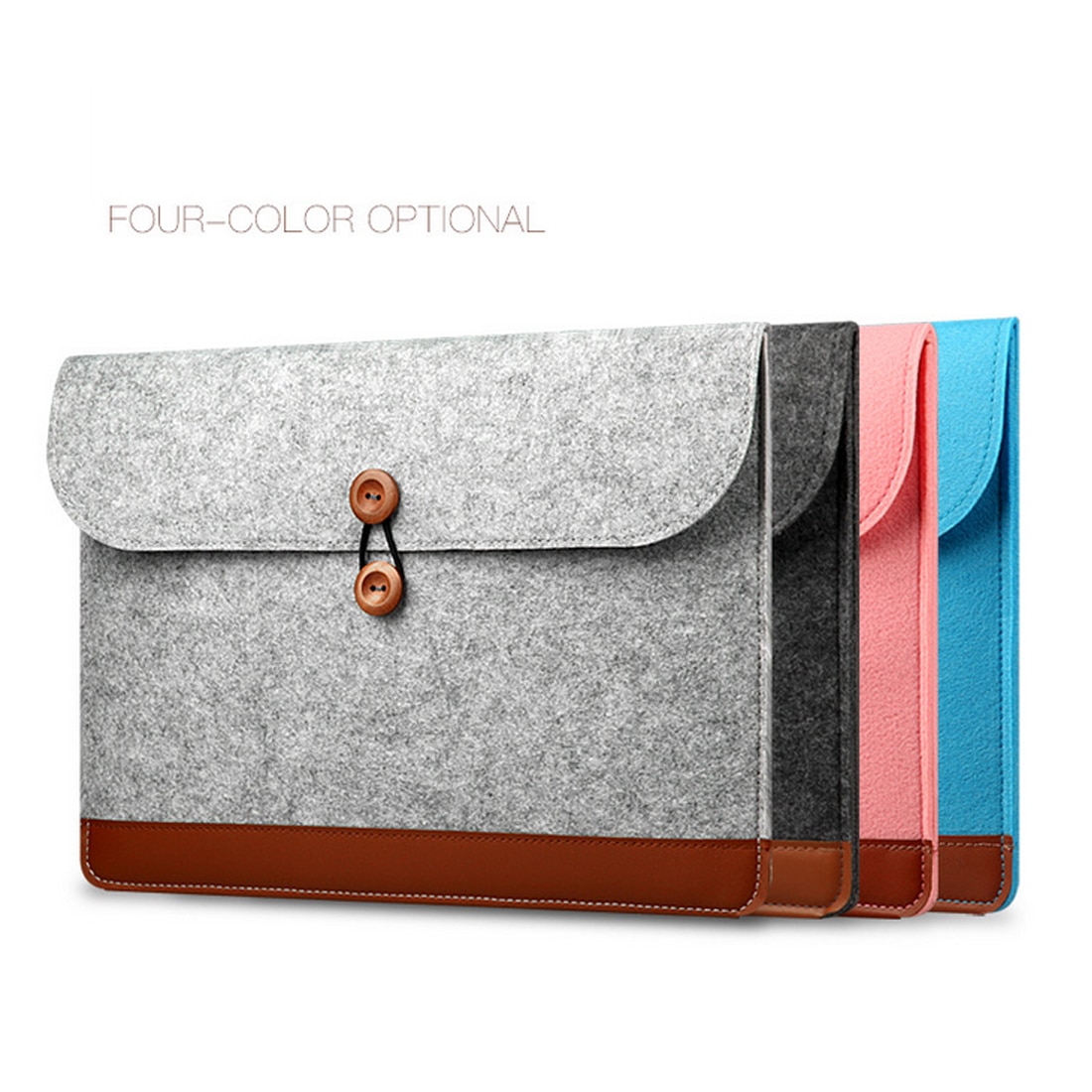 Uldfilt laptop sleeve taske til macbook air pro retina 11 12 13 15 tommer notebook streng håndtaske cover cover til macbook touch bar
