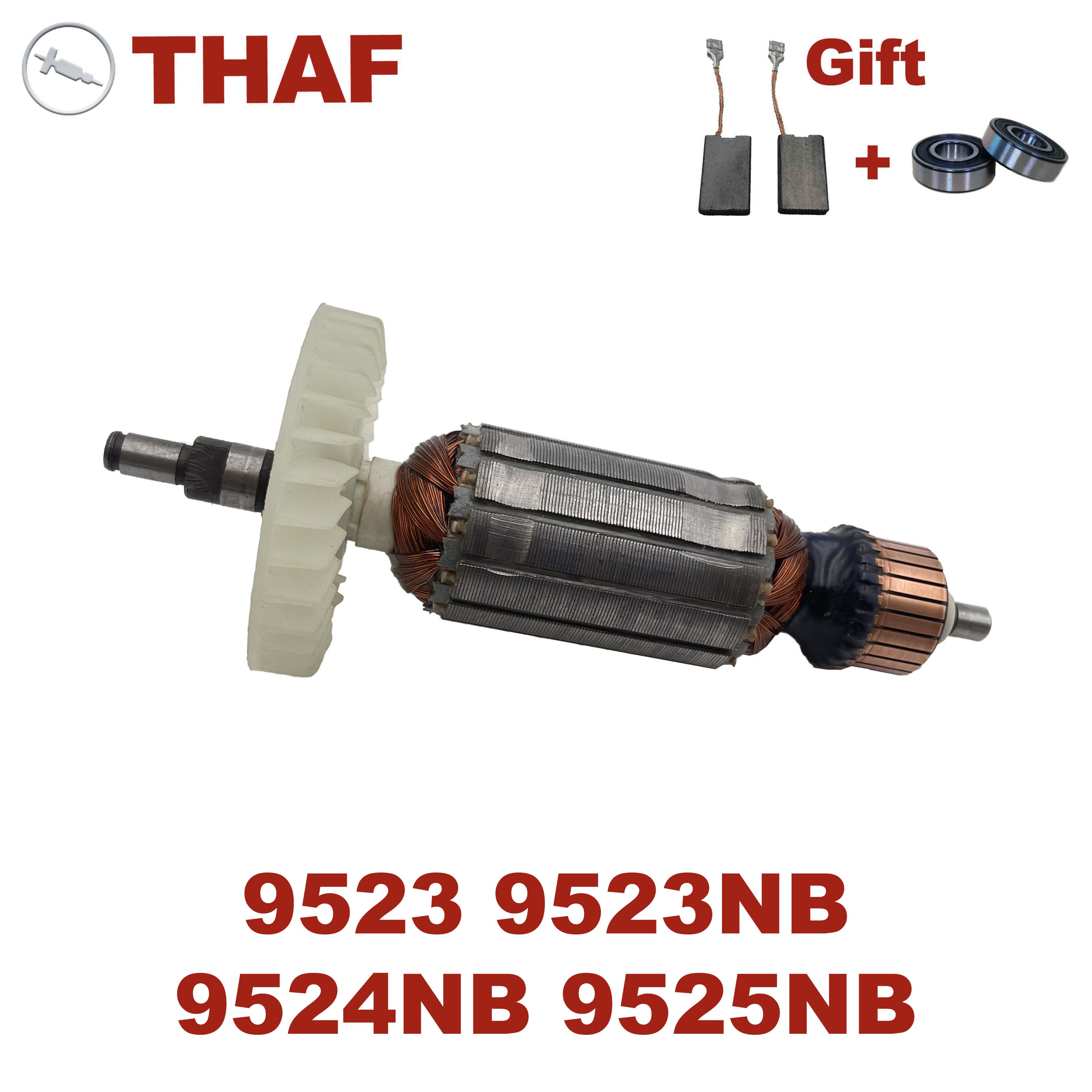 Remplacement de Rotor à Armature pour meuleuse d&#39;angle MAKITA AC220V-240V 9523NB 9524NB 9525NB, sans palier ni brosse en carbone, 9523