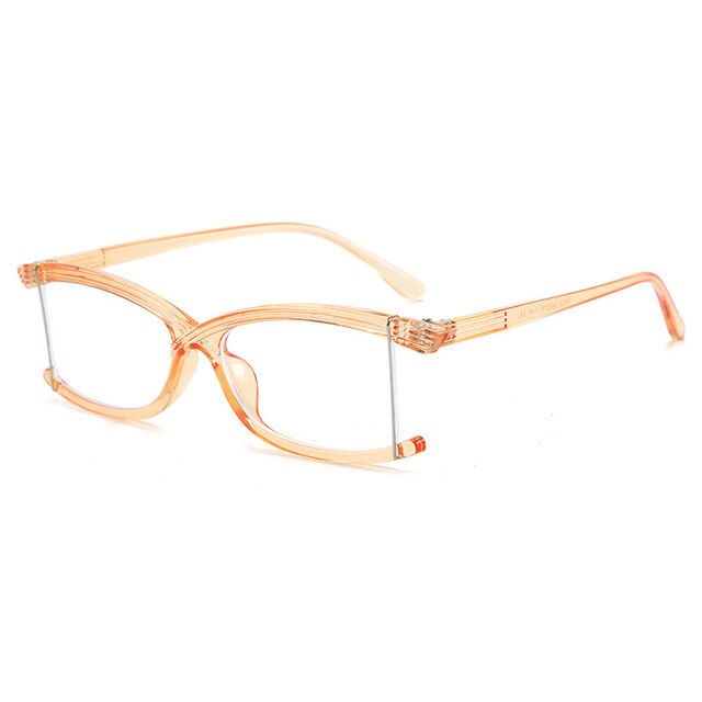 Imwete-gafas irregulares con montura para hombre y mujer, lentes ópticas con luz azul, sin montura, transparentes,: Orange