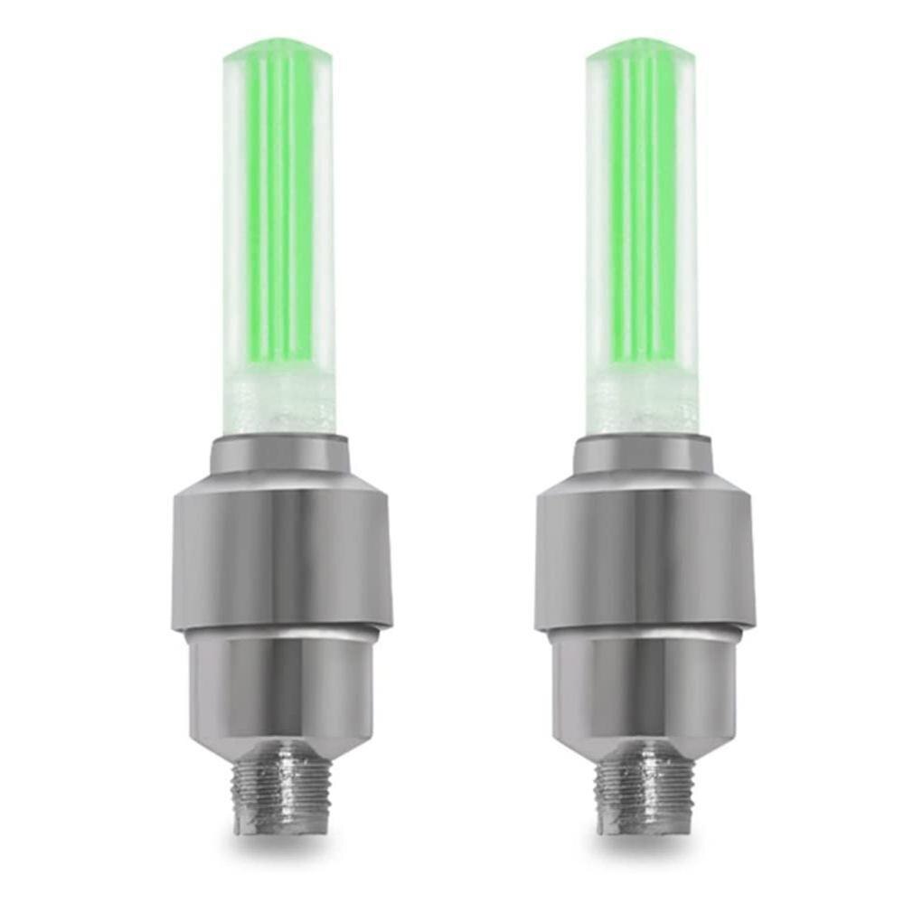 1 Pair Bicycle Valve Lights Mountain Bike Valve Lights Like Bike Valve Glow Stick Ultralight Wheels Mountain Type Cap Road R9D6: Green