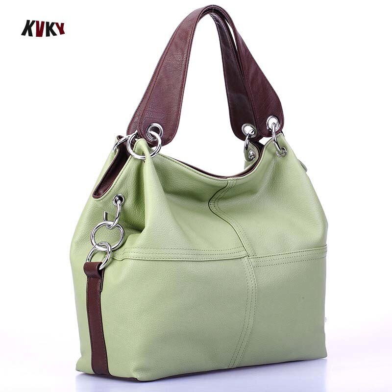 Women Versatile Handbag Soft PU Leather bags Zipper messenger bag/ Splice grafting Vintage Shoulder Crossbody Bag for women