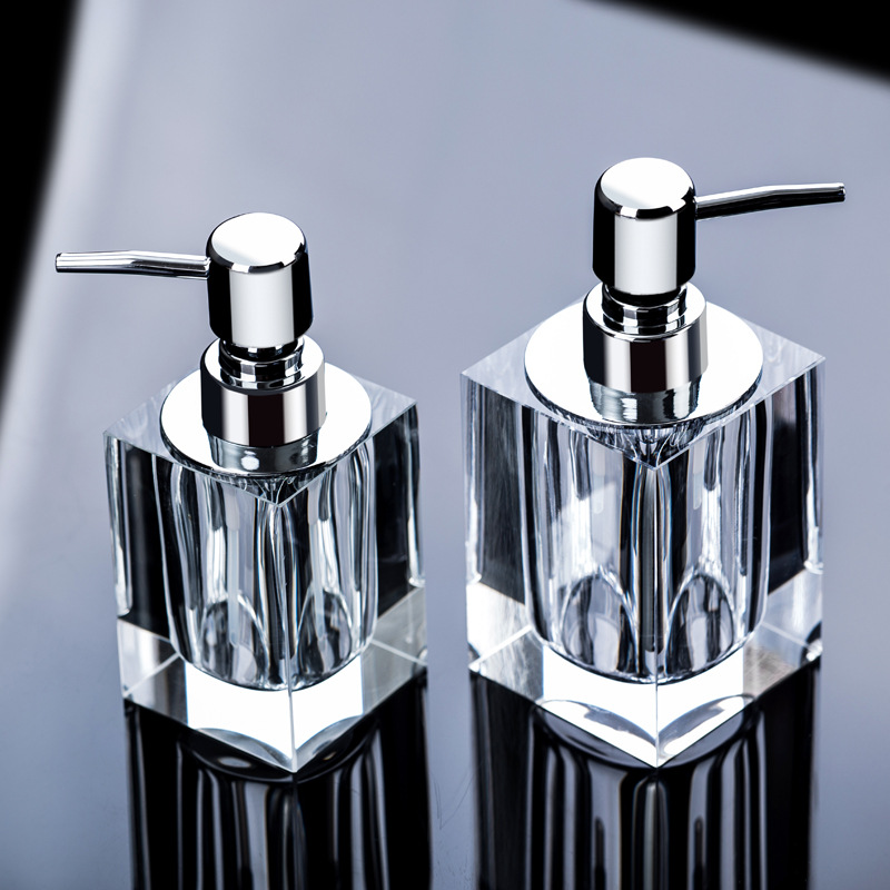 Hause Transparent Kristall Glas Hand Sanitizer Seife Flasche Kreative Europäische Presse Hotel Flüssigkeit Seife Dispenser Seife Lotion Flasche