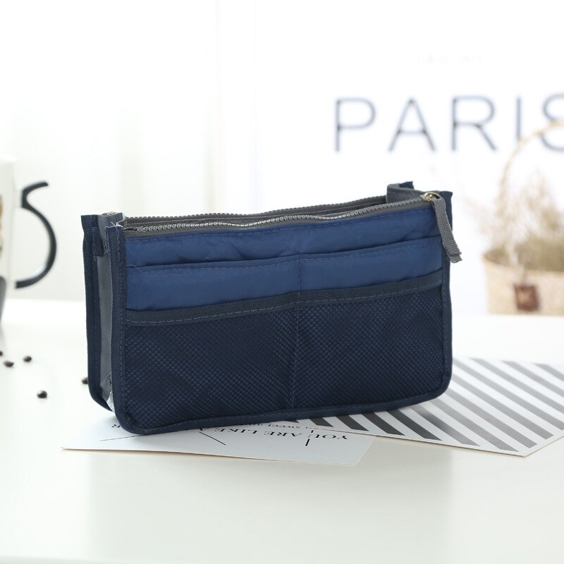 Bolsa para cosméticos, bolsa portátil para maquiagem, organizador para viagem, beleza, itens de higiene pessoal, organizador para maquiagem, estojo para celular: Navy