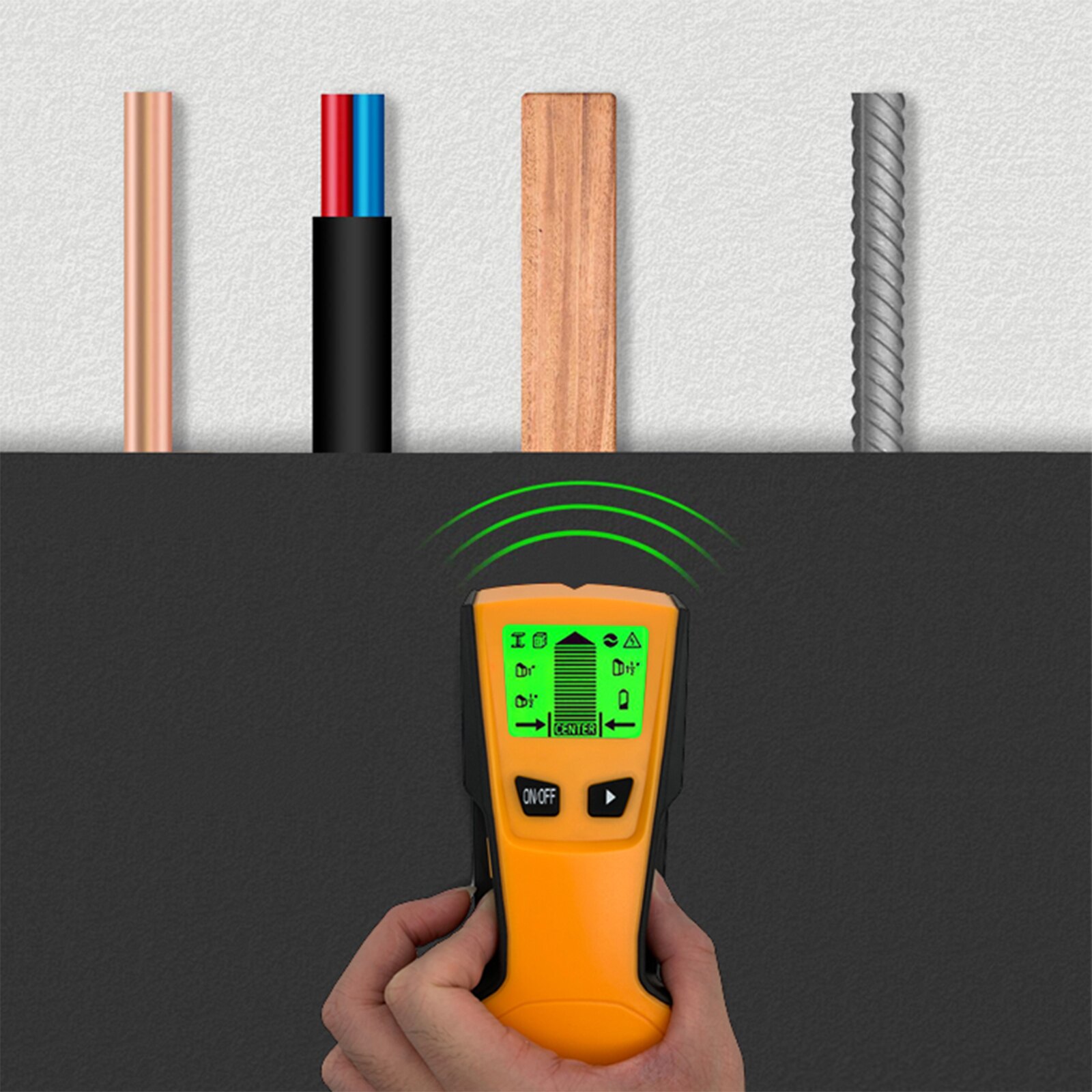 Wall Wood and Metal Detector, Security Wand, Live Wire Nail Detection AC Stud San Working Tool